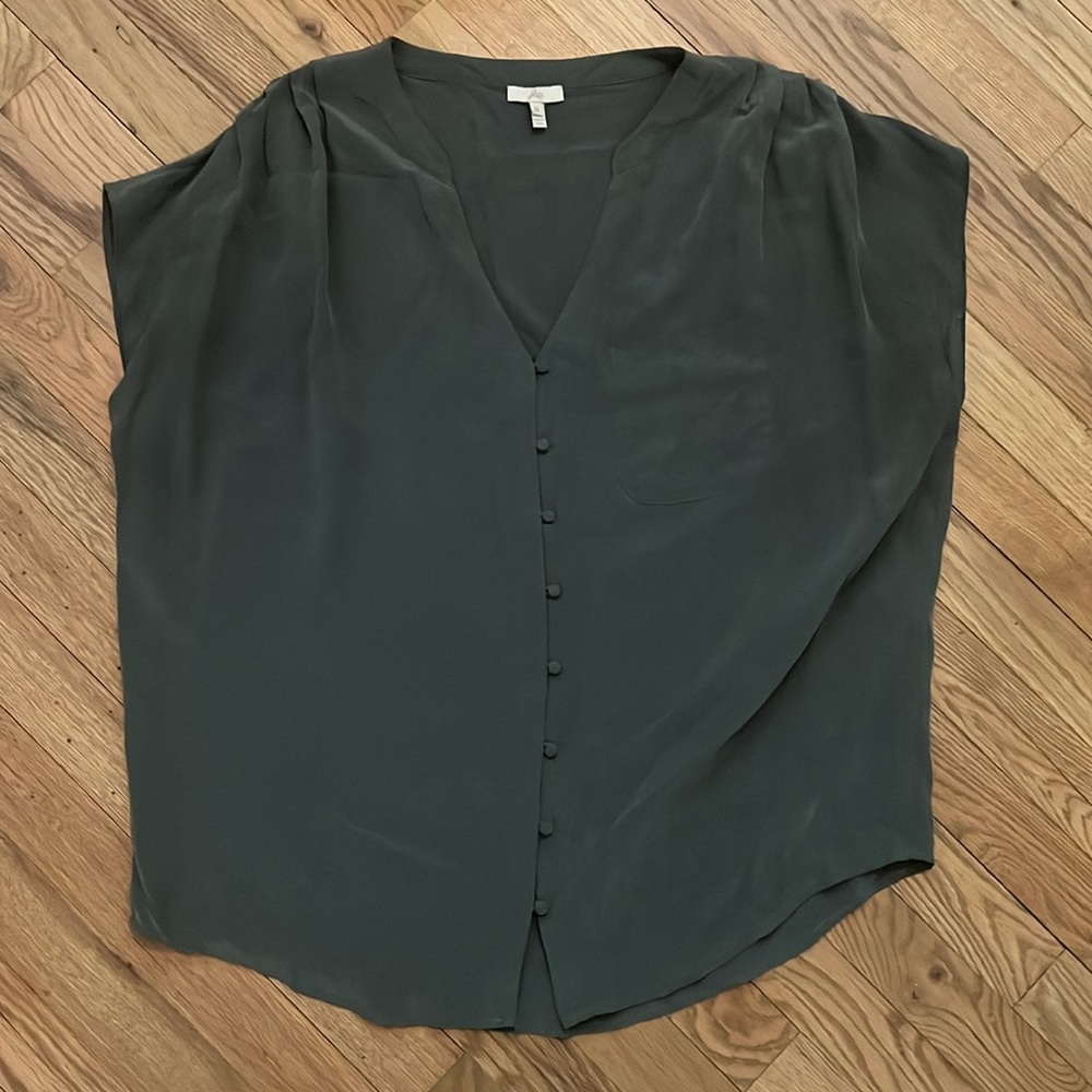Joie Silk Button Down Blouse Size M